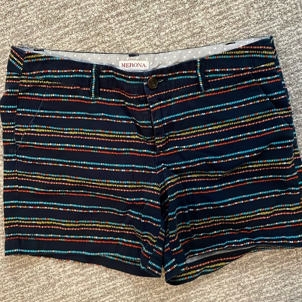 Size 8 Navy/Multi colored shorts